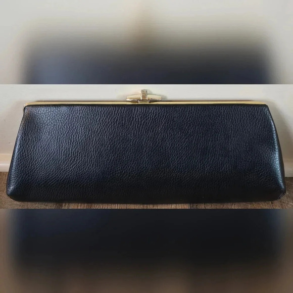 Large Vintage Black Clutch Purse Wristlet - Picture 1 of 9